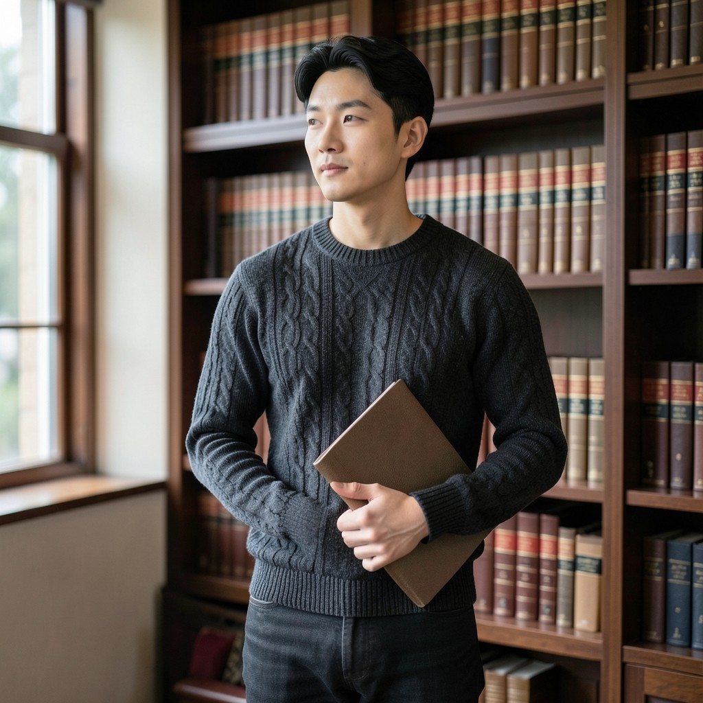 Shelf keeper holding a closed notebook in the reading room